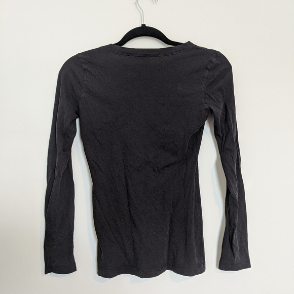 $$$ love hanger soft cotton black long sleeve top - Picture 2 of 3